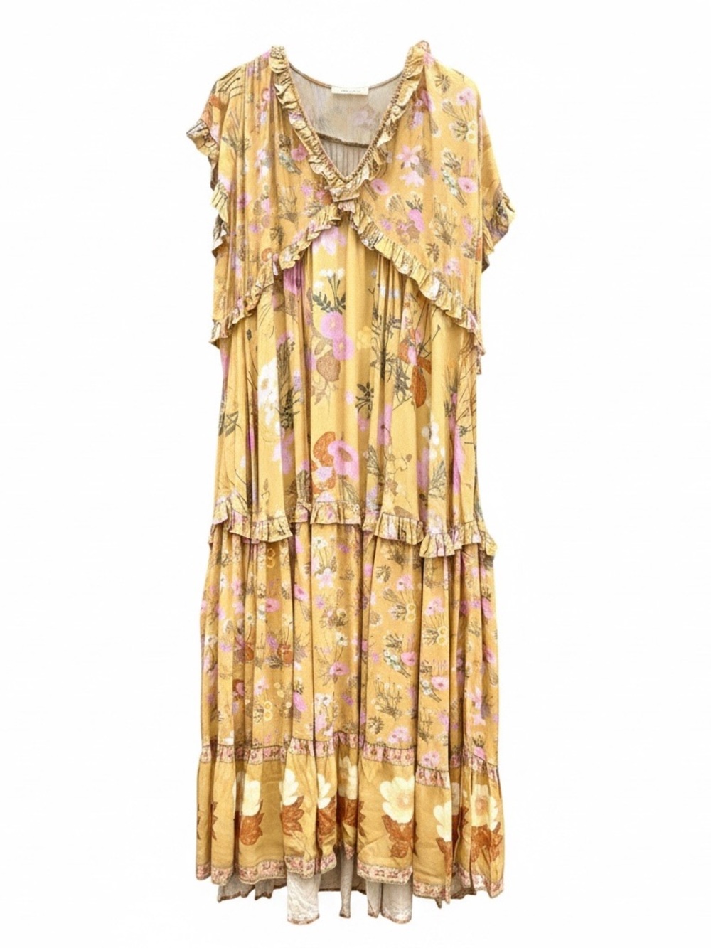 Spell & The Gypsy Wild Bloom Maxi Dress Boho Floral Tiered Size Small Festival - Picture 2 of 8